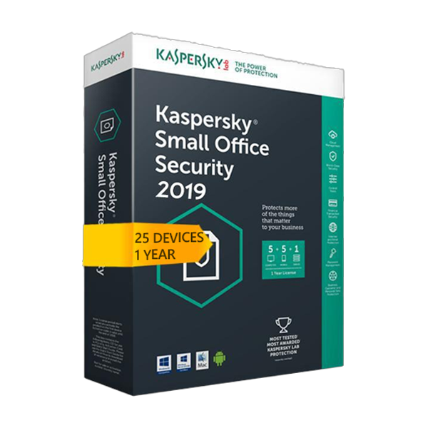 Kaspersky Small Office Security v8 for 25 desktop, 25 mobile, 3 server 1 Év