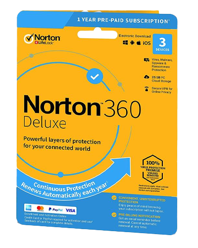 Norton 360 Deluxe | 3 Eszköz | 1 Év | 25 Gb Cloud Storage