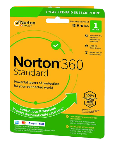 Norton 360 Standard | 1 Eszköz | 1 Év | 10 Gb Cloud Storage | EU | NON SUB